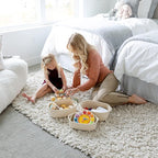 NaturalCozy 5-Piece Rectangle Storage Basket Set- Natural Cotton Rope Woven - Image 3