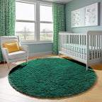 ONASAR Dark Green Round Area Rugs 6ft, Ultra Soft Bedroom Circle Rug - Image 7