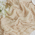 FEXIA Beige Cheesecloth Table Runner 35x120 Inches Ivory Gauze Rustic Boho by FEXIA