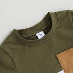 Rtnnsbbfcm Newborn Baby Boy Summer Clothes Short Sleeve Color Block Front - Image 4