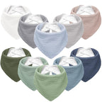 Susurration Muslin Baby Bibs 10Pack Baby Bandana Drool Bibs Soft Adjustable by Susurration