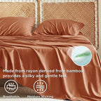 Bedsure California King Sheet Sets, Cooling Sheets, Rayon Derived from Bamboo - Image 3