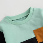 Toddler Baby Boy Fall Clothes Waffle Contrast Color Sweatshirt Pants Sets - Image 5