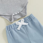 fhutpw Baby Boy Clothes 3 6 12 18 Months Ribbed Knitted Long Sleeve Romper and - Image 6
