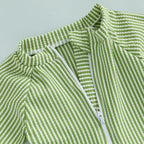 Toddler Baby Boys Seersucker Short Sleeve One Piece Rash Guard Swimsuit Zipper - Image 5