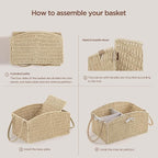 HBlife Diaper Caddy Organizer, Hand-Woven Storage Basket - Image 6