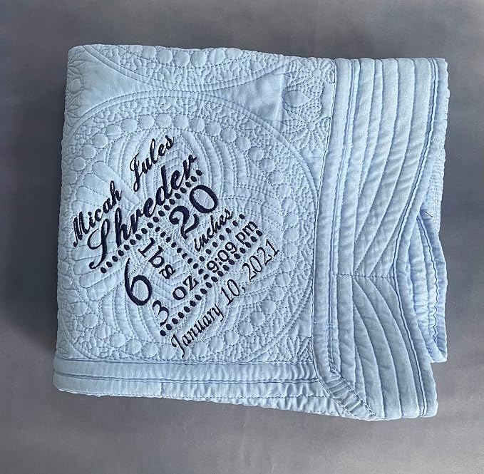 Personalized Baby Blanket Baby Quilt Monogrammed Blankets - Image 4