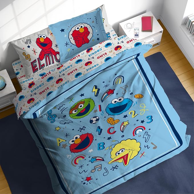 Sesame Street Full Comforter Set – 7 Piece Kids Bedding Includes Comforter by SunnySideUp
