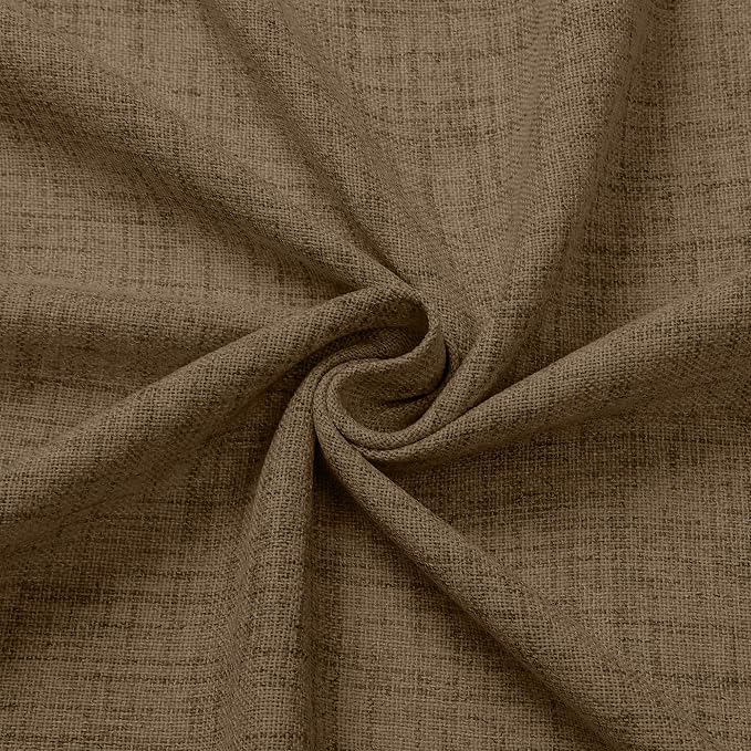 Tollpiz Short Linen Curtain Bedroom Rod Pocket Semi Sheer Curtains Burlap Light - Image 9