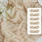 FEXIA 6 Pack Beige Gauz Table Runner 35x120 Inches by FEXIA