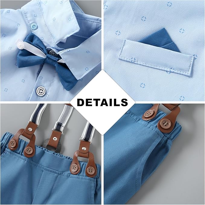 CARETOO Toddler Boy Clothes Suit Gentleman Wedding Outfits Kids Formal Dress - Image 4