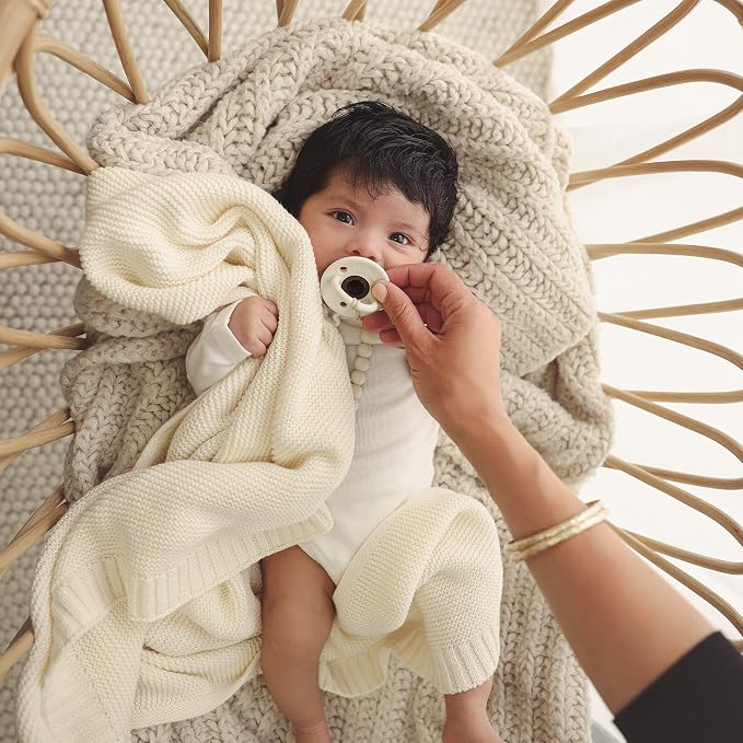 Heritage Knit Organic Cotton Receiving Swaddle Blanket - Image 9
