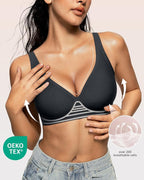 OEAK Womens Deep V Bras Wireless Comfortable Bra Supportive No Underwire Bras - Image 2