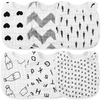 Zainpe 6Pcs Snap Muslin Cotton Bibs by Zainpe