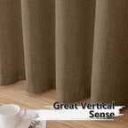Tollpiz Short Linen Tier Curtains Rod Pocket Semi Sheer Half Kitchen Curtain - Image 4