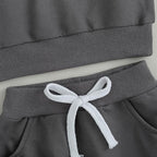 Toddler Baby Boy Fall Clothes Waffle Contrast Color Sweatshirt Pants Sets - Image 7