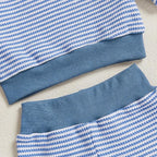 Toddler Baby Boy Fall Clothes Waffle Outfit Long Sleeve Color Blocking - Image 4