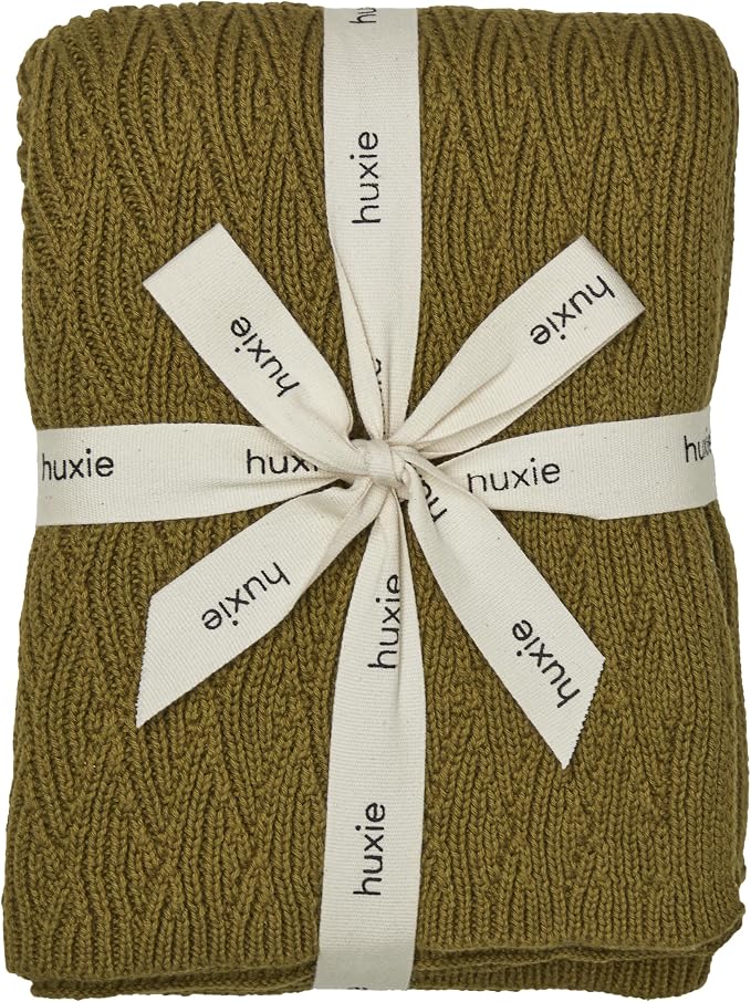 Knitted Organic Cotton Baby Blanket- Swaddle Blanket by huxie