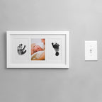 Green Pollywog Baby Handprint and Footprint Kit | Elegant White Frame - Image 9