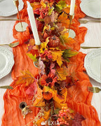FEXIA 3 Pack Orange Fall Table Runner 35x120 Inches - Image 6