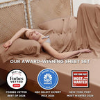 Bedsure Queen Sheet Set, Rayon Derived from Bamboo, Cooling Sheets, Breathable - Image 2