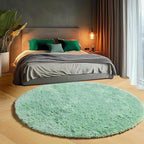 ONASAR Sage Green Round Area Rugs 5ft, Fluffy Soft Bedroom Circle Rug - Image 4