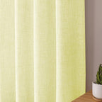 Tollpiz Short Linen Curtain Bedroom Rod Pocket Semi Sheer Curtains Burlap Light - Image 8