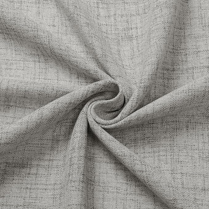 Tollpiz Linen Curtain Bedroom Rod Pocket Semi Sheer Curtains Burlap Light - Image 9