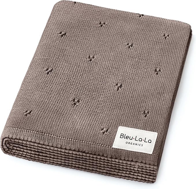 Organic Unisex Pointelle Receiving Swaddle Blanket by BleuLaLa