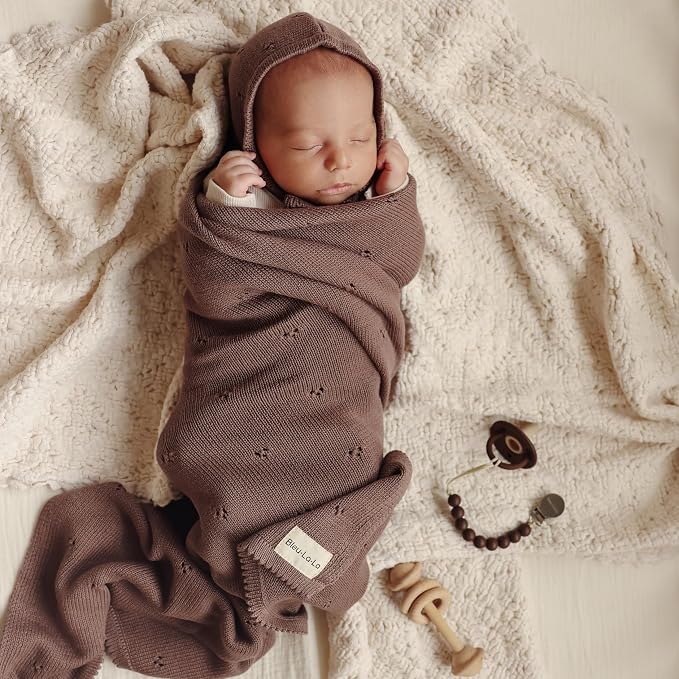 Organic Unisex Pointelle Receiving Swaddle Blanket - Image 2