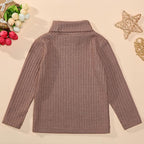 DEFAHN 2 Pack Toddler Unisex Solid Turtleneck T-Shirt Long Sleeve Ribbed - Image 5