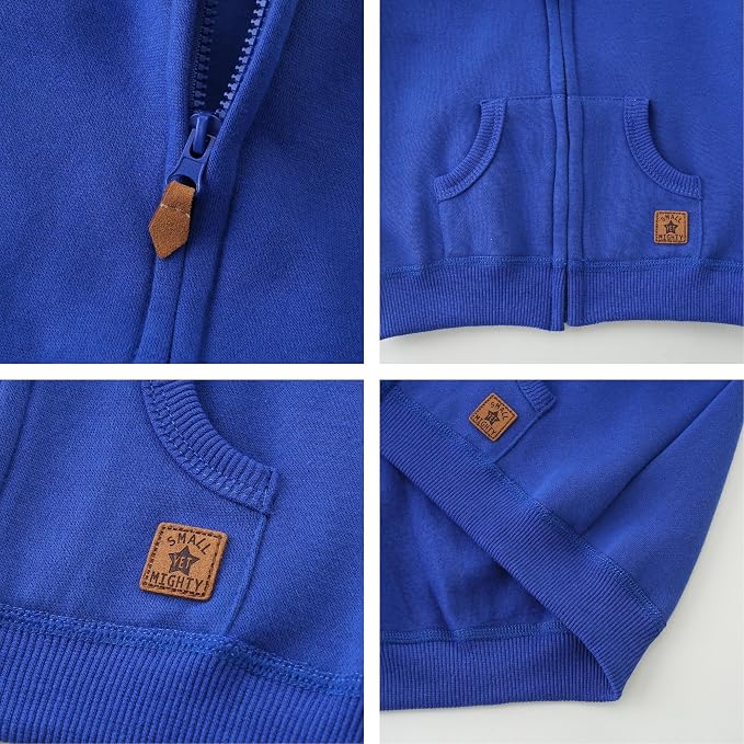Baby Hoodie Sherpa Lined Zip up Light Fleece Jacket Solid Bear Coat Fall Winter - Image 4