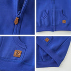Baby Hoodie Sherpa Lined Zip up Light Fleece Jacket Solid Bear Coat Fall Winter - Image 4