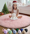 ONASAR Light Pink Round Area Rugs 4ft by ONASAR