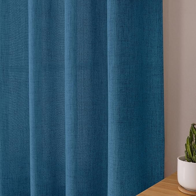 Tollpiz Linen Tier Curtain Rod Pocket Semi Sheer Half Kitchen Curtains Burlap - Image 8
