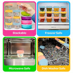 EVLAs Baby Food Containers 12-Pack - 4 oz Glass Jars - BPA-Free - Image 3