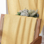 Tollpiz Short Linen Curtain Bedroom Rod Pocket Semi Sheer Curtains Burlap Light - Image 6