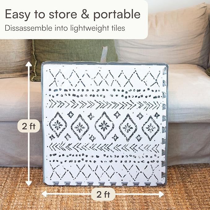 Lillefolk Baby Play Mat for Floor – 6x8ft Boho | Soft Non Toxic Premium EVA - Image 5