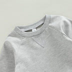 Toddler Baby Boy Clothes Solid Color Long Sleeve Crewneck Sweatshirt Top Casual - Image 3