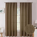 Tollpiz Short Linen Curtain Bedroom Rod Pocket Semi Sheer Curtains Burlap Light by Tollpiz