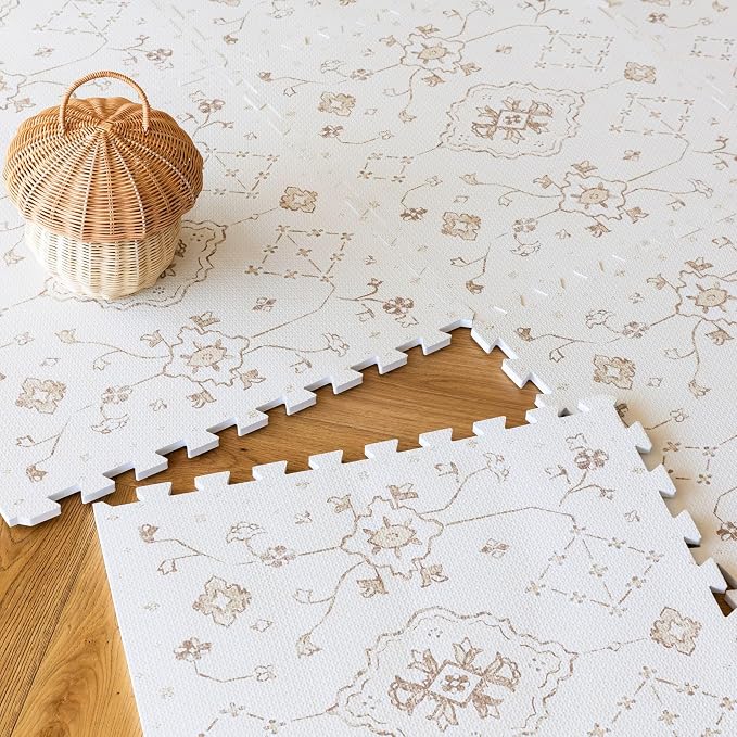 Lillefolk Baby Play Mat for Floor – 6x6ft Vintage Vanilla | Soft Non Toxic by LillefolkKids