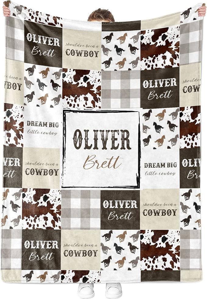 MDPrints Cowboy Personalized Baby Blankets - Image 3