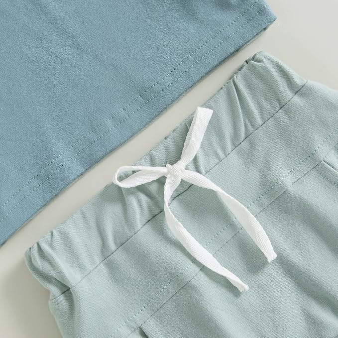 Rtnnsbbfcm Newborn Baby Boy Summer Clothes Short Sleeve Color Block Front - Image 5