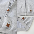 Baby Hoodie Sherpa Lined Zip up Light Fleece Jacket Solid Bear Coat Fall Winter - Image 4