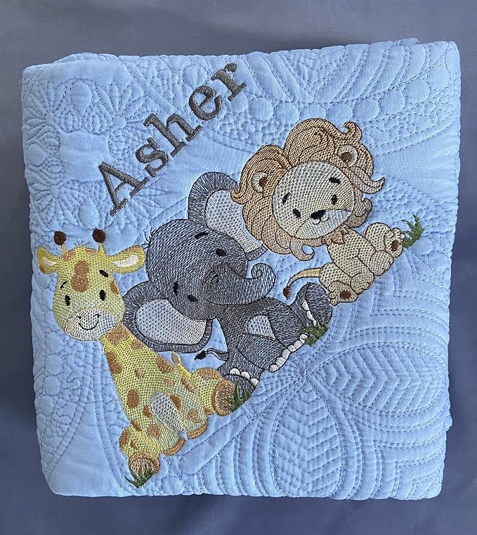 Personalized Baby Blanket Baby Quilt Monogrammed Blankets - Image 9