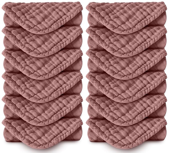 Muslin Burp Cloths 100% Cotton Large 20''x10'' Extra Soft and Absorbent Baby by Spotted+Play